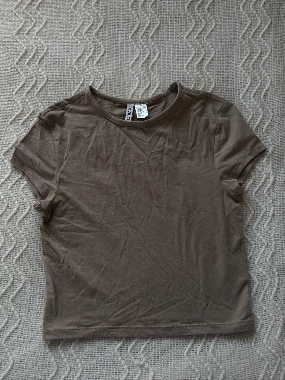 H&M Short Sleeve Tee in Taupe